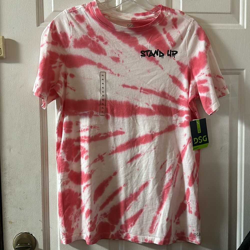 DSG Trend Short Sleeve Graphic T-Shirt: STAND UP: TIE DYE:NEW WITH TAGS: SIZE XL